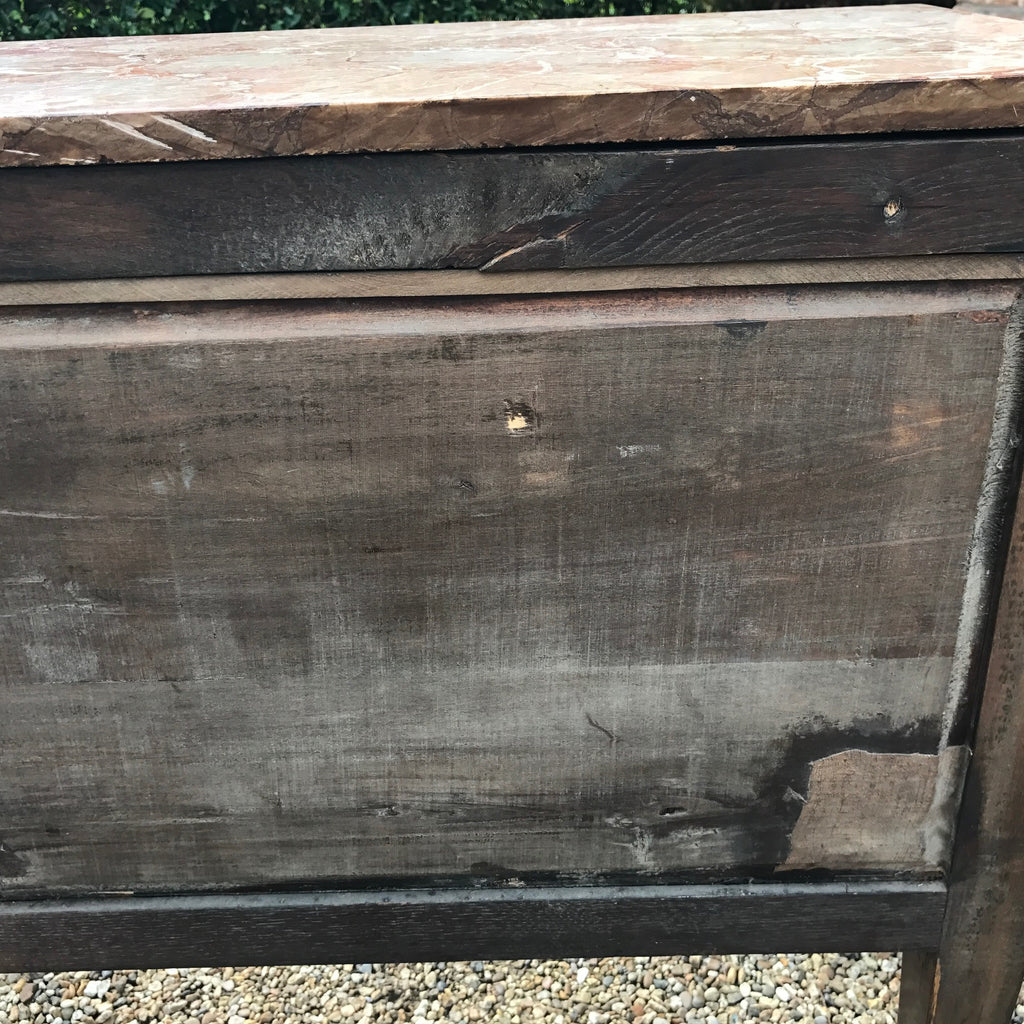 19th Century Walnut & Kingwood Marble Topped Commode - Back View - 6