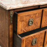 19th Century Walnut & Kingwood Marble Topped Commode - Drawer Detail - 5