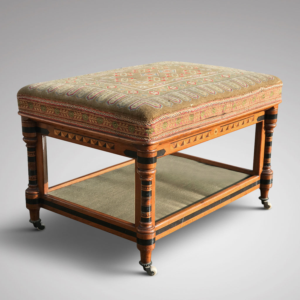 Aesthetic Movement Inlaid Two Tier Foot Stool - Main View - 1