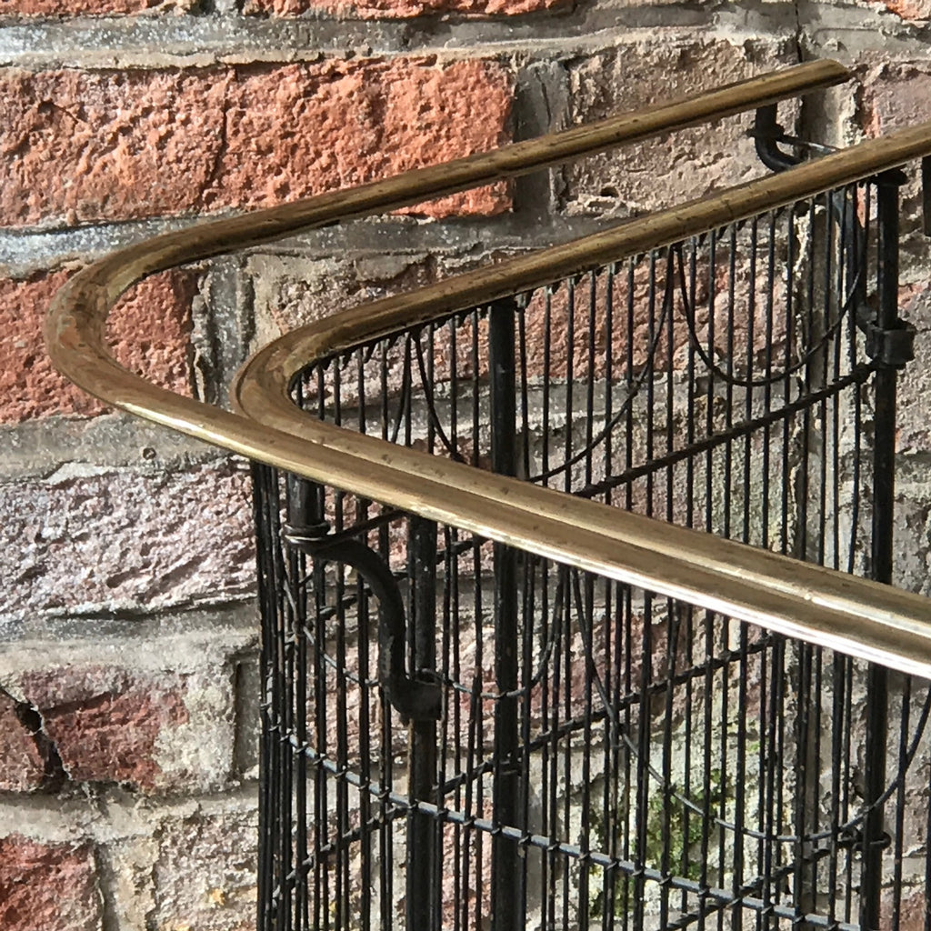 Enormous 19th Century Country House Fireguard - Brass Rail Detail View - 4