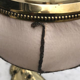 Brass Art Nouveau Desk Lamp with Original Silk Shade - Detail View - 6