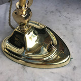Antique Brass Desk Lamp with Heart Shaped Base - Detail View - 6