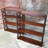 Pair of 19th Century Mahogany Sided Wall Shelves - Front View - 5