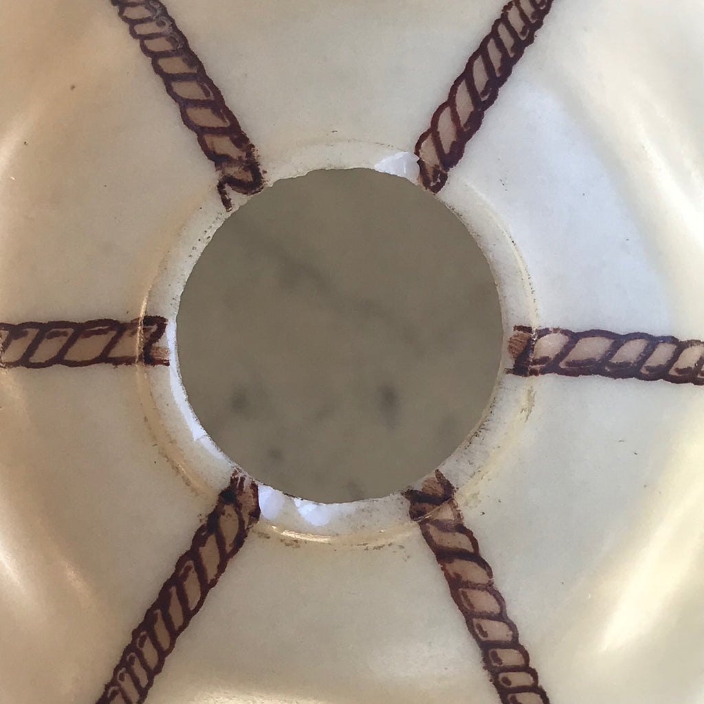 Hexagon Brass Lamp with Original Glass Shade - Detail View - 4
