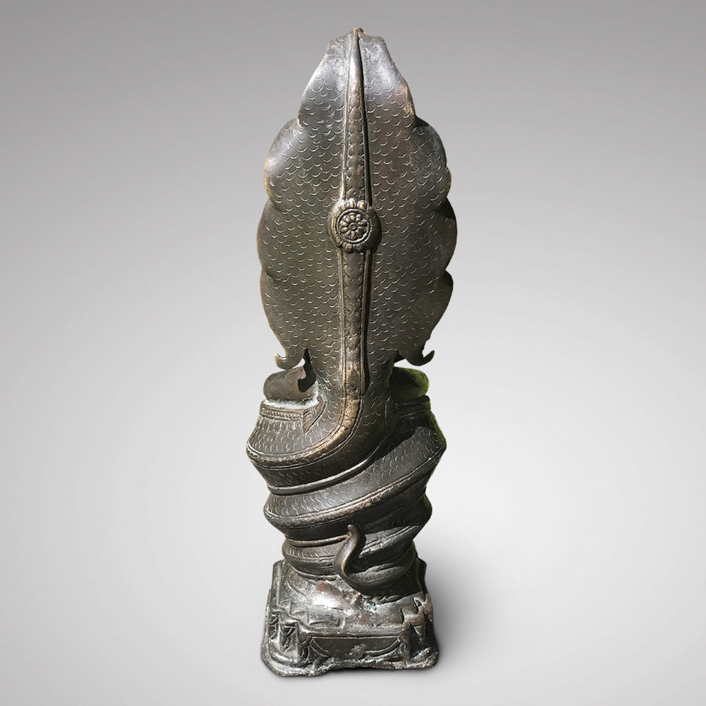 18th Century Bronze of Buddha & Muchalinda - Back view -3