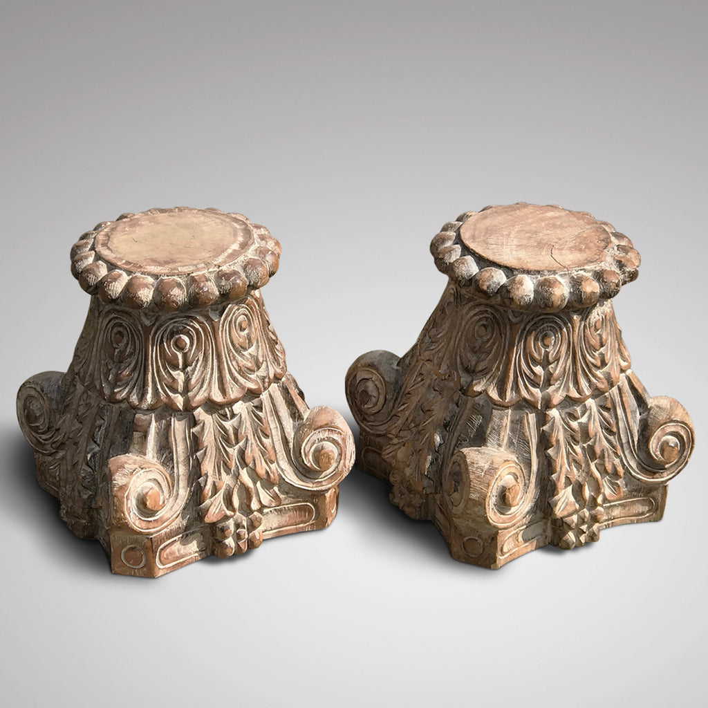 Pair of Late 20th Century Rajastan Carved Capitals - Main View - 2