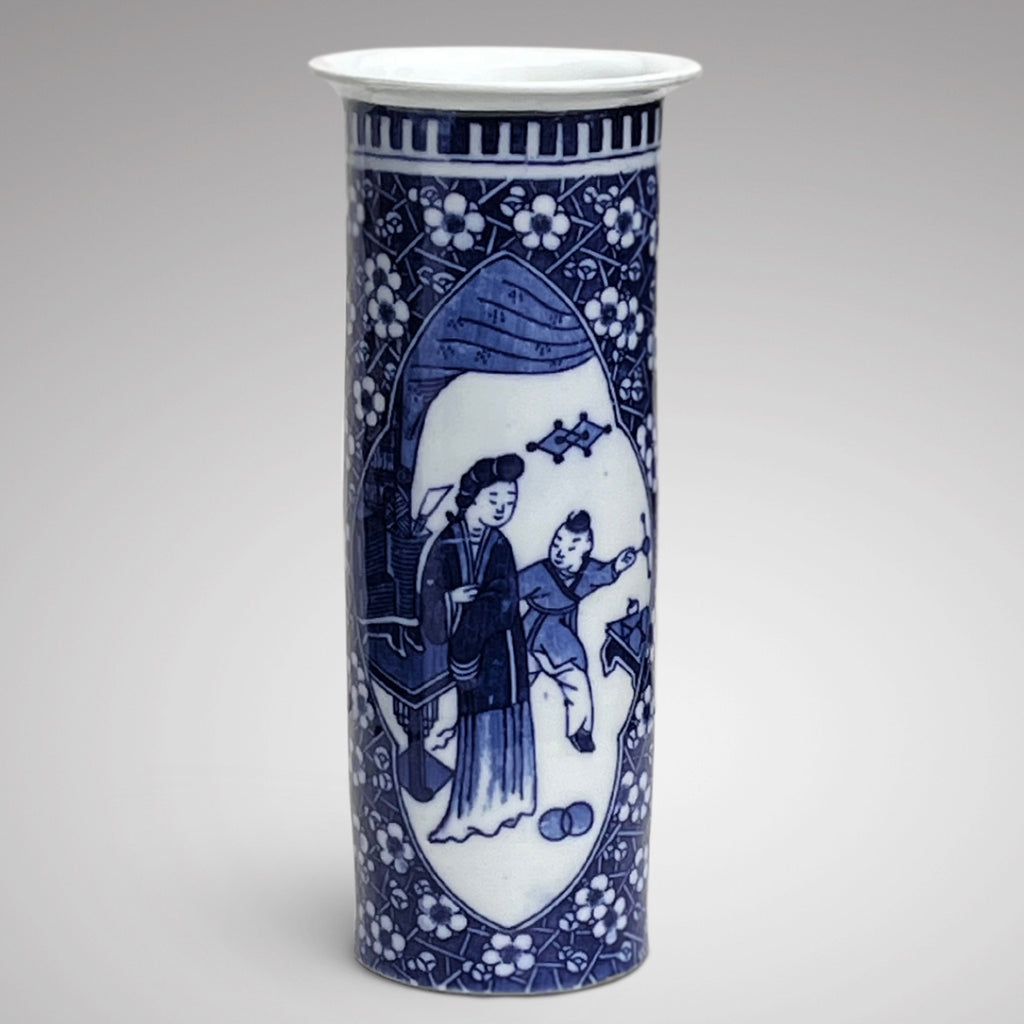 19th Century Chinese Blue & White Sleeve Vase - Main View - 1