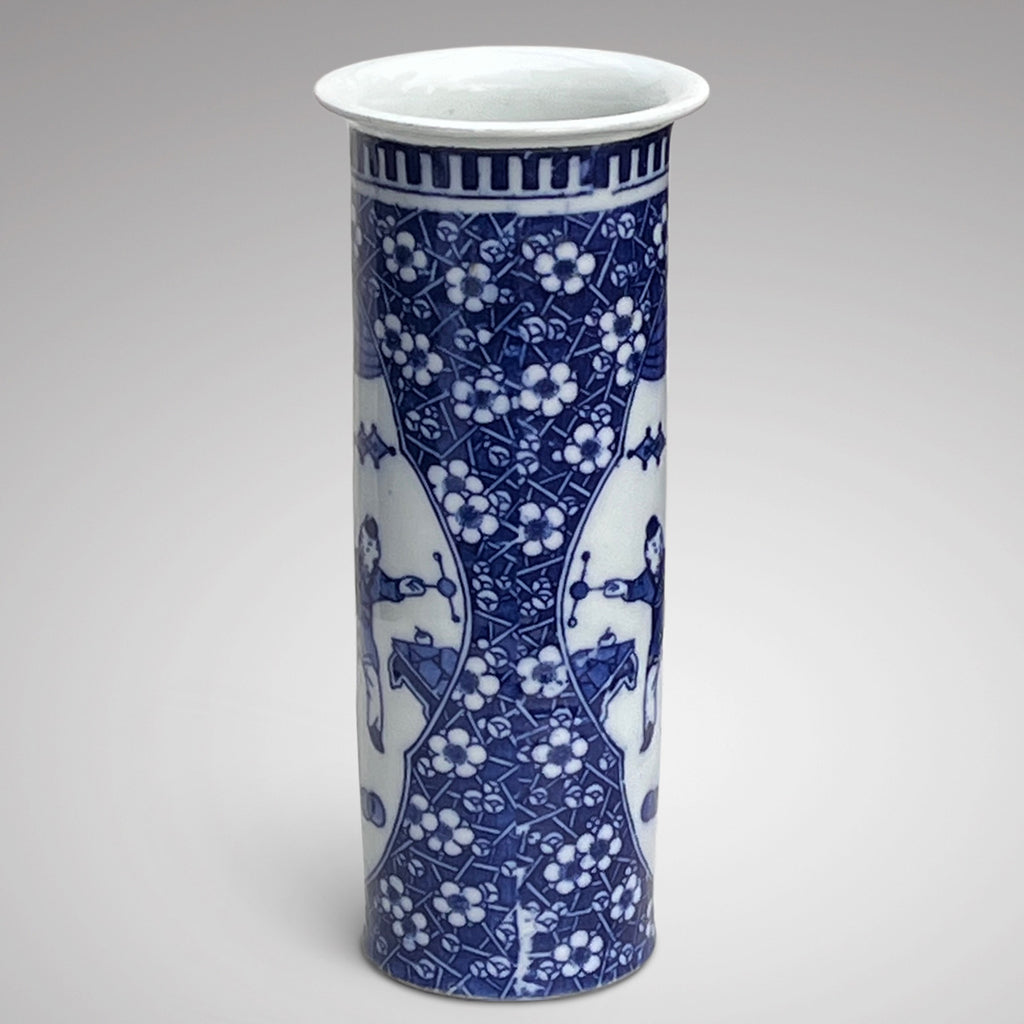19th Century Chinese Blue & White Sleeve Vase - Main View - 2