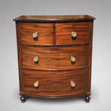 William IV Mahogany Bow Front Chest of Drawers - Front View - 2