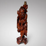 19th Century Japanese Root Carving Figure Table Lamp - Main View - 2