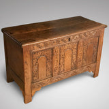 18th Century Welsh Carved Oak Coffer - Main View - 2