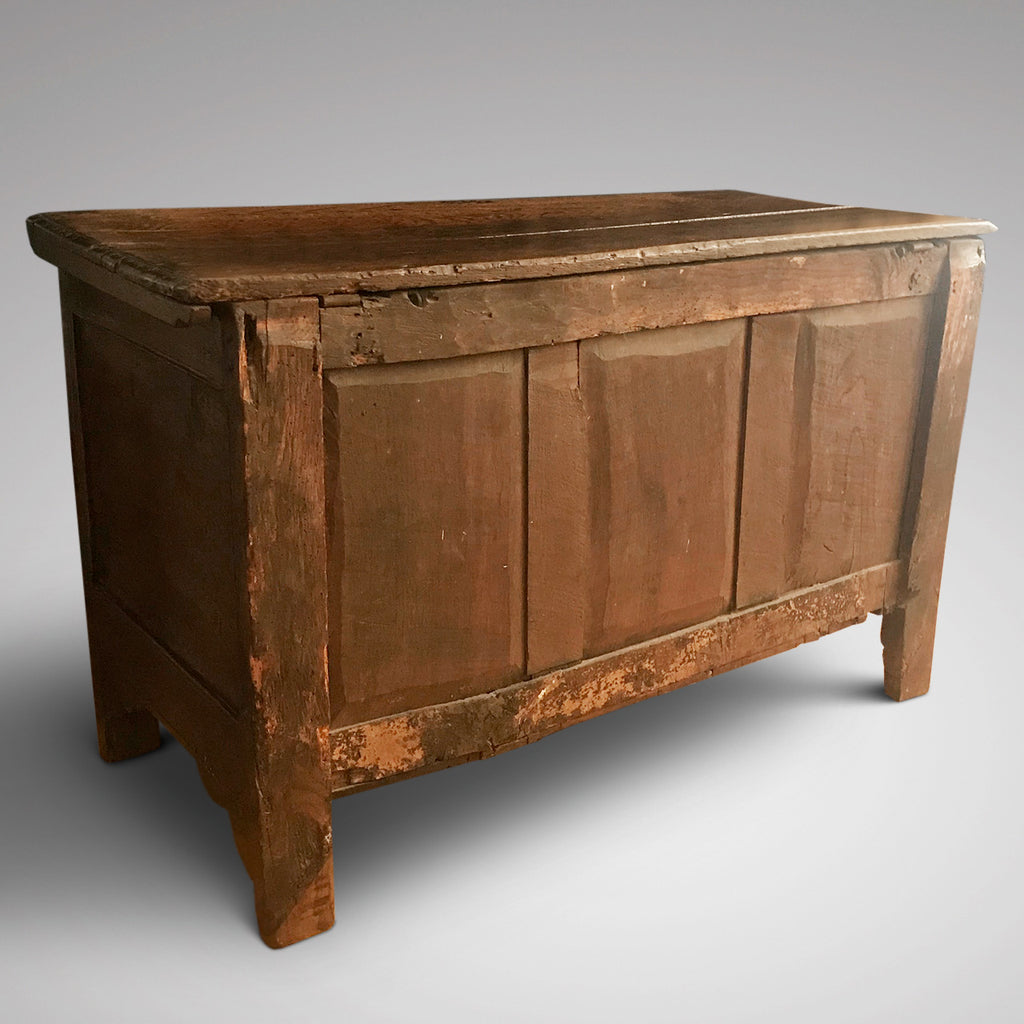 18th Century Welsh Carved Oak Coffer - Back View - 3