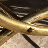 Art Deco Stool on Curved Brass Base - Frame Detail - 4