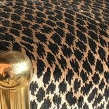 Art Deco Stool on Curved Brass Base - Detail of Velvet - 3