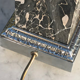 Pair of Early 20th Century Marble & Polished Steel Table Lamps - Detail View - 8