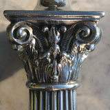 Pair of Early 20th Century Marble & Polished Steel Table Lamps - Detail View - 5