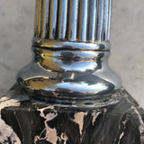 Pair of Early 20th Century Marble & Polished Steel Table Lamps - Detail View - 6