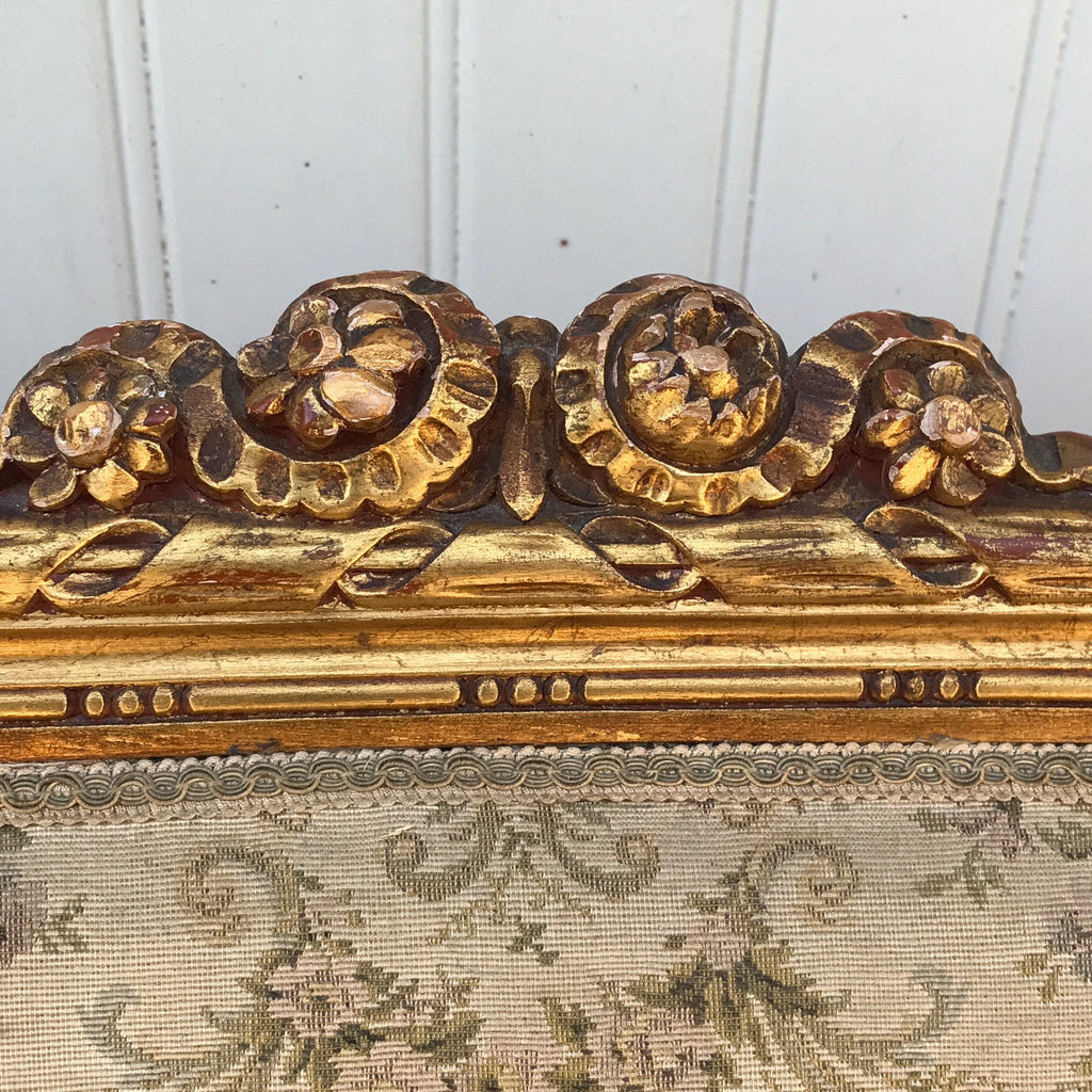 19th Century French Giltwood Salon Sofa - Cresting Detail- 4