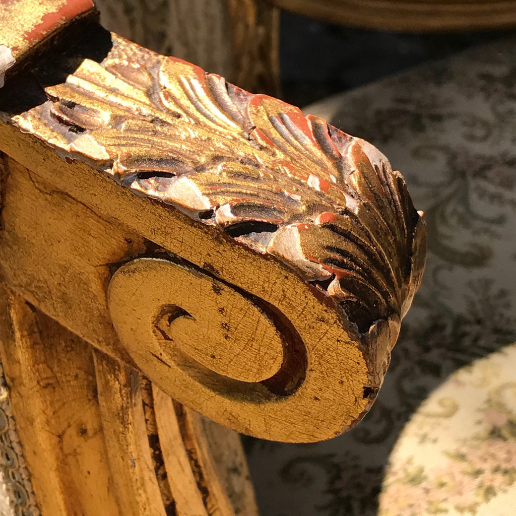 19th Century French Giltwood Salon Sofa - Arm Detail -5