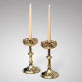 Pair of 19th Century Brass Candlesticks with Pierced Sconces - Main View - 2