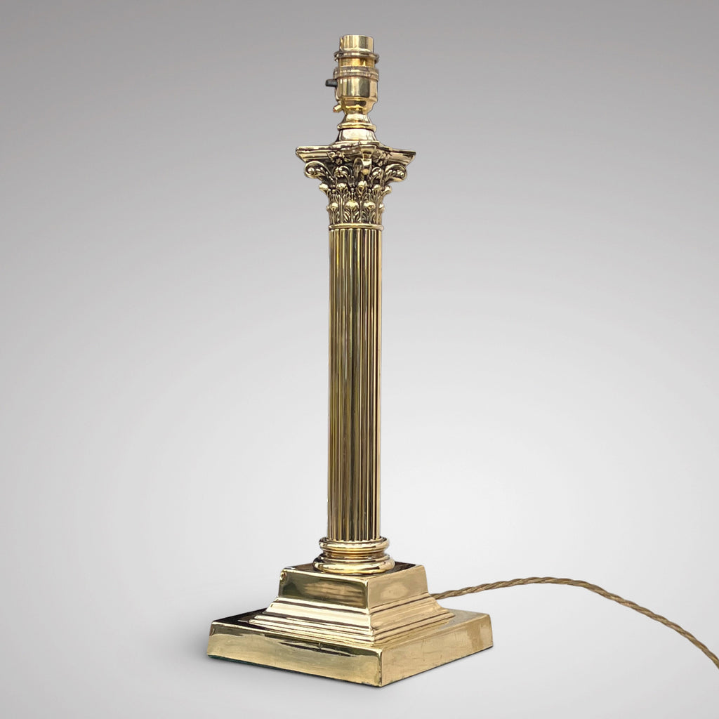 Brass Corinthian Column Table Lamp - Main View - 2