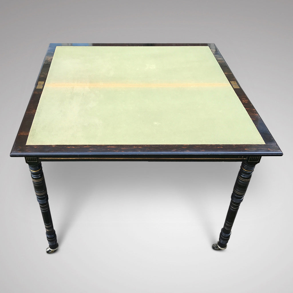 19th Century Coromandel Card Table by Gregory & Co - View of Table Opened - 4