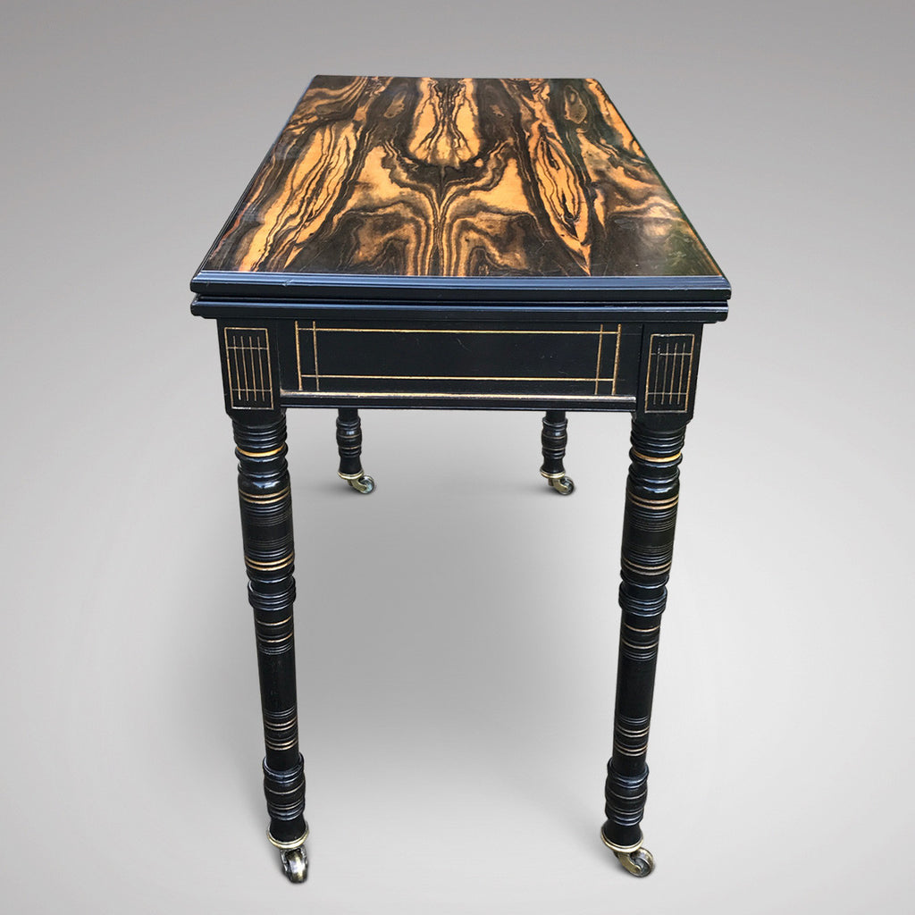 19th Century Coromandel Card Table by Gregory & Co - Side View - 2