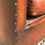 Pair of French Leather Club Chairs - Side Close up View - 5