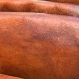 Pair of French Leather Club Chairs - Arm Detail View - 6