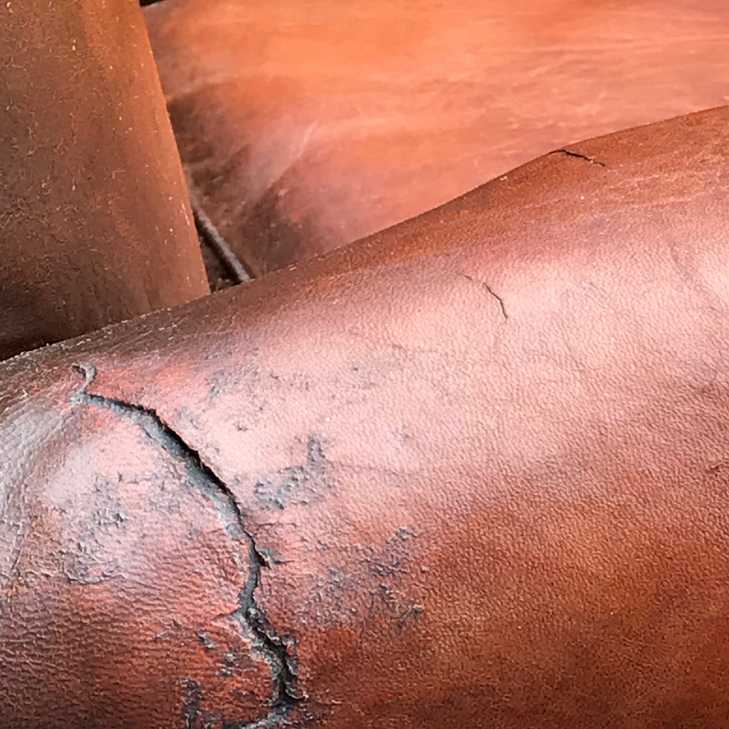 Pair of French Leather Club Chairs - Arm Detail View - 7