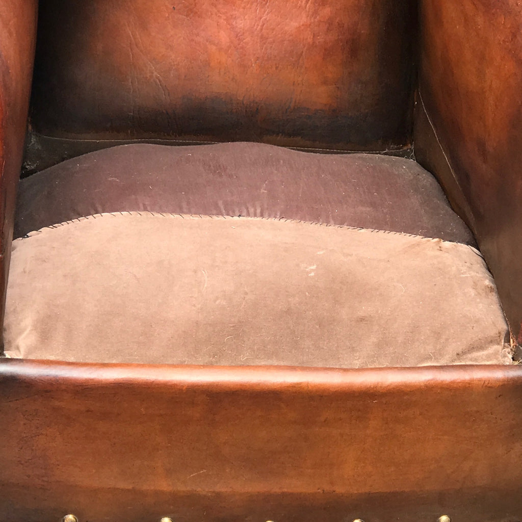 Pair of French Leather Club Chairs