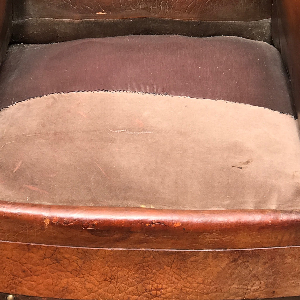 Pair of French Leather Club Chairs