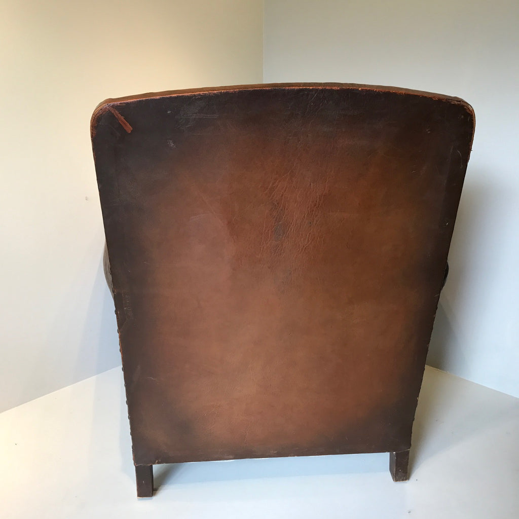 Pair of French Leather Club Chairs