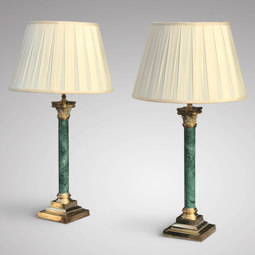 Vintage green store marble lamp