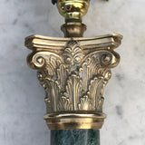 Pair of Early 20th Century Green Marble & Brass Table Lamps - Detail View - 5