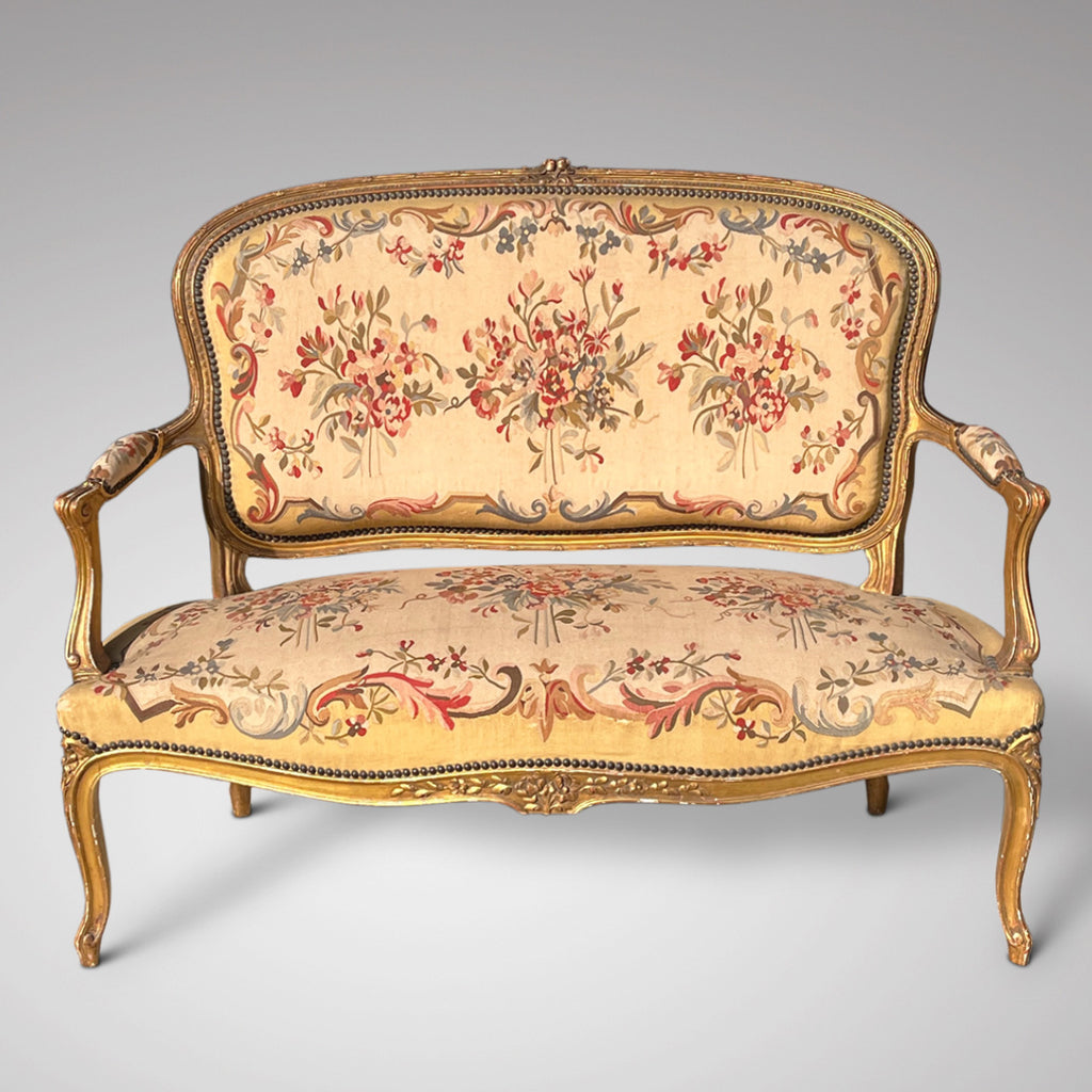 French Gilded Sofa with Matching Chairs - Main View - 2
