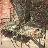 Pair of 19th Century Painted Garden Chairs - Front & Side Detail View - 7