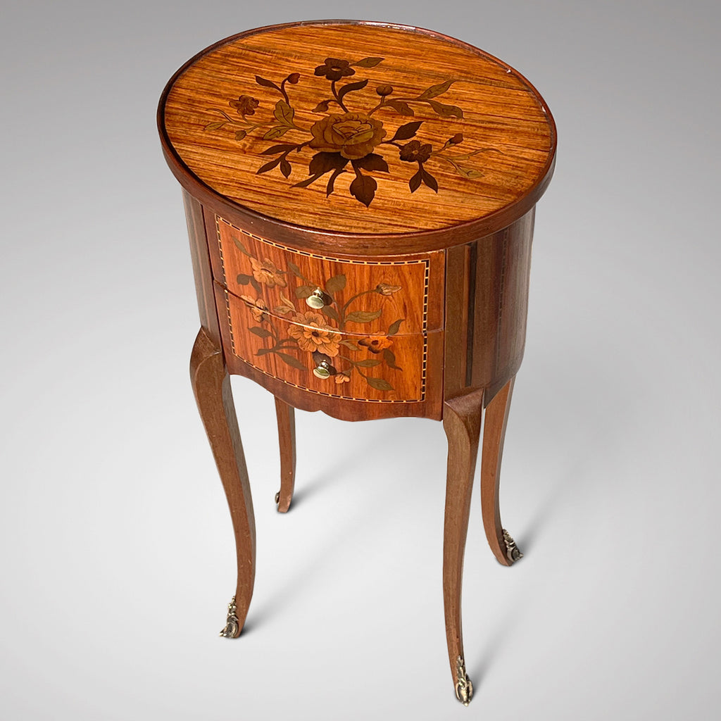 19th Century French Oval Bedside Table - Main View - 2