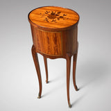 19th Century French Inlaid Bedside Table - Back View - 3