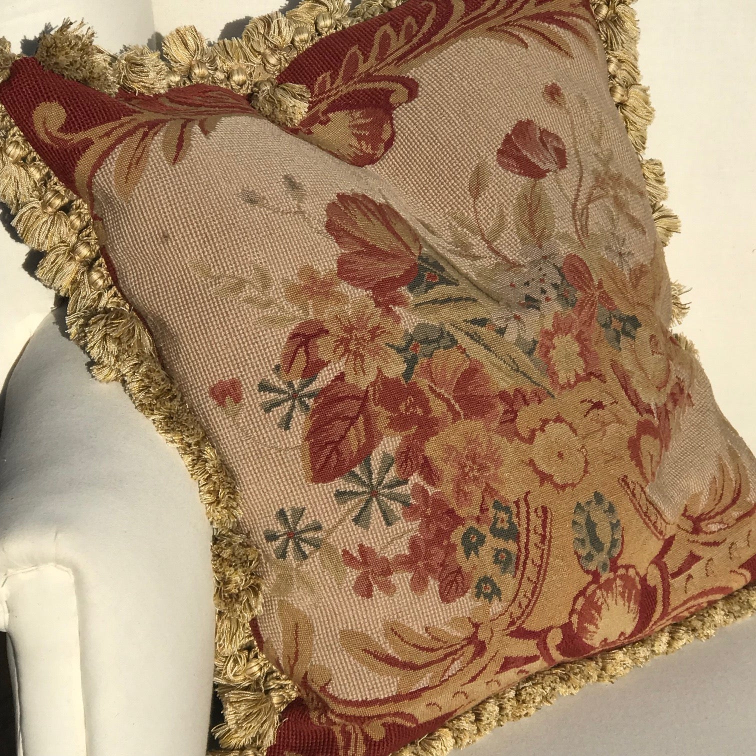 A pair of Aubusson Style Tapestry Cushions Hobson May Collection