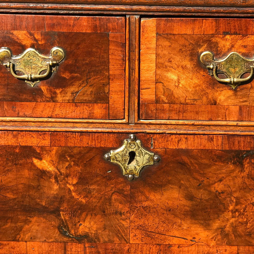 Early 18th Century Oak & Walnut Chest of Drawers - Front Detail View - 7