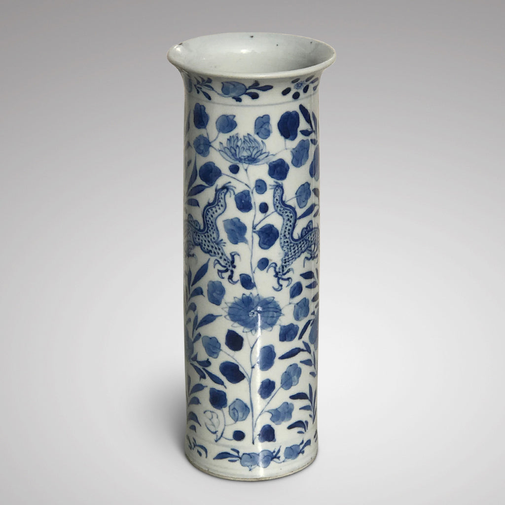 19th Century Chinese Dragon & Peony Sleeve Vase - Main View - 2