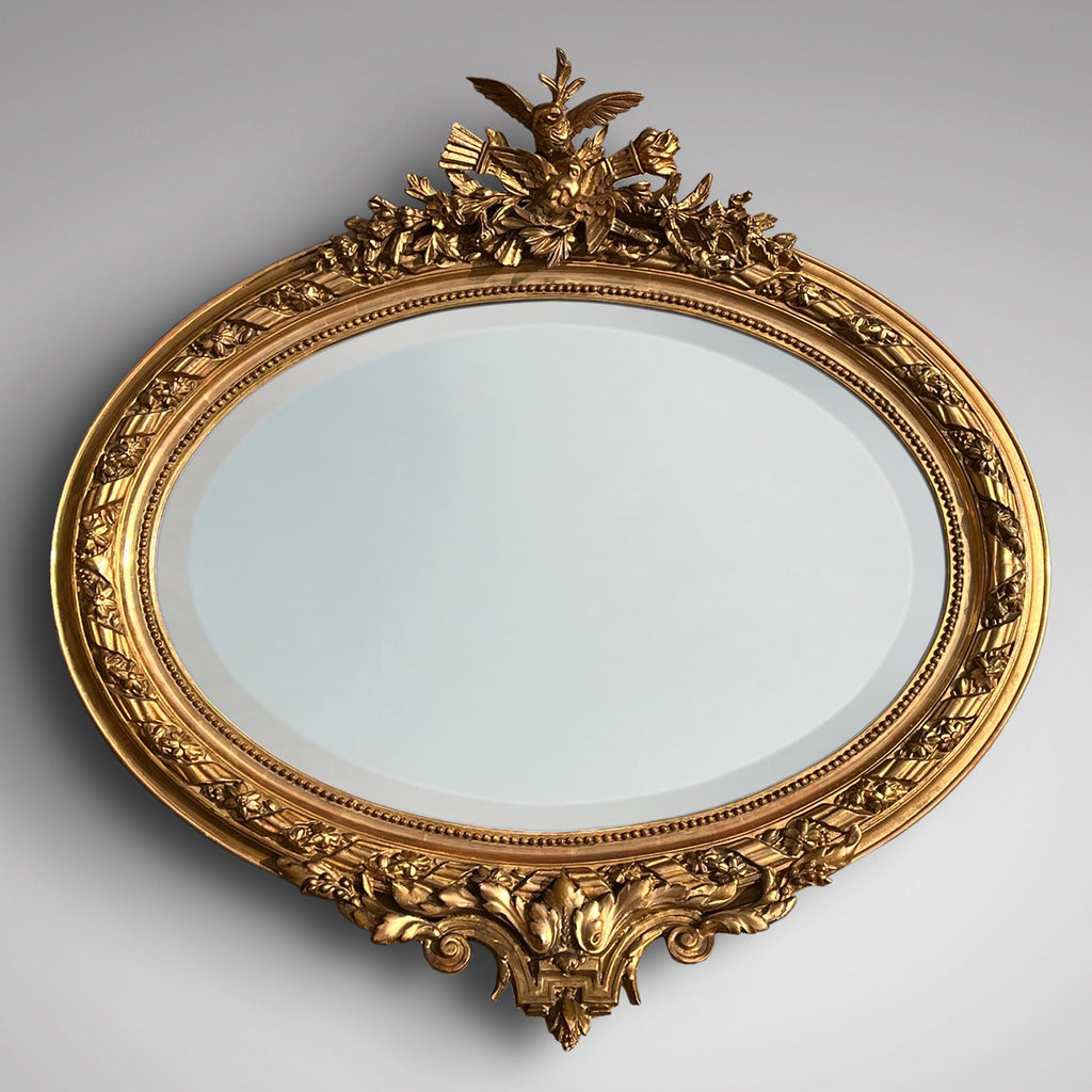 19th Century French Oval Mirror - Main View - 1