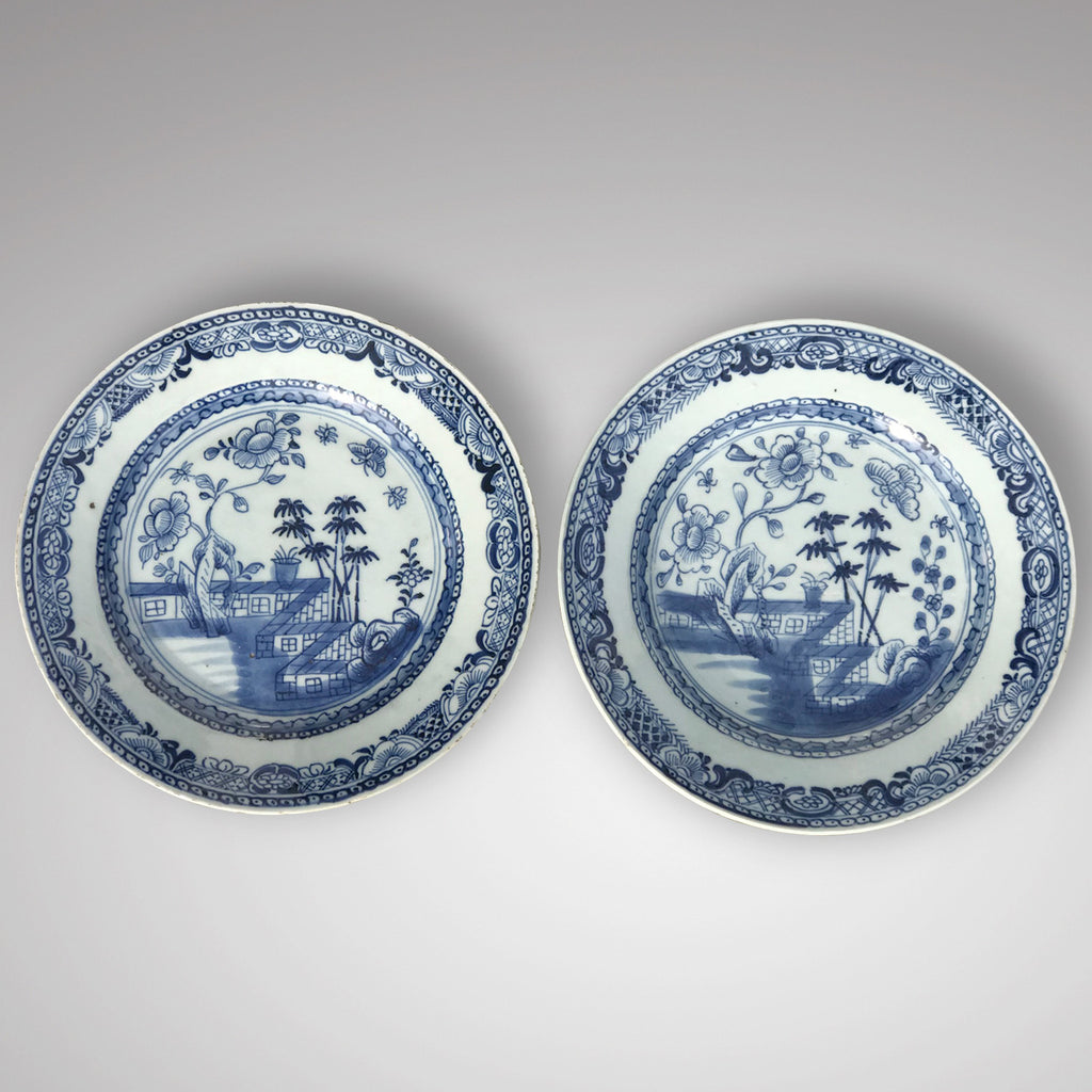 Pair of 18th Century Chinese Blue & White Plates - Main View - 2