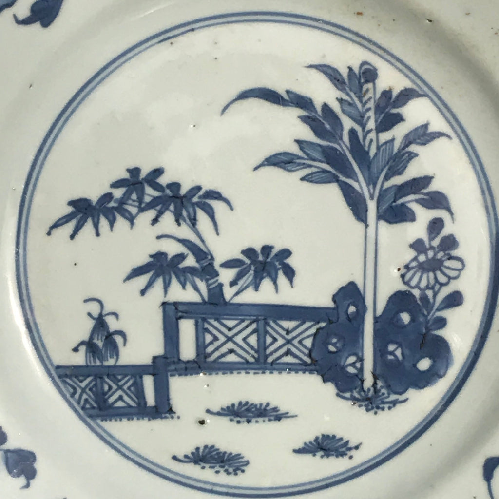 Pair of 18th Century Blue & White Plates - Detail View - 4