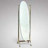 Mid Century Oval Brass Cheval Mirror - Main View - 2