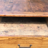 19th Century Elm Dining Table - View of Open Drawer - 5