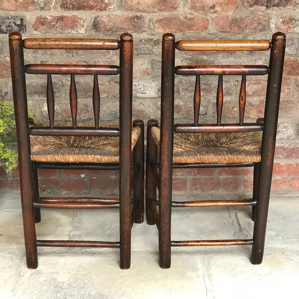 18th Century Elm & Ash Country Chairs - Back View - 2