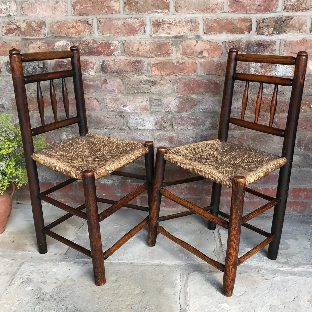 Pair of 18th Century Elm & Ash Country Chairs - Front & Side View - 7