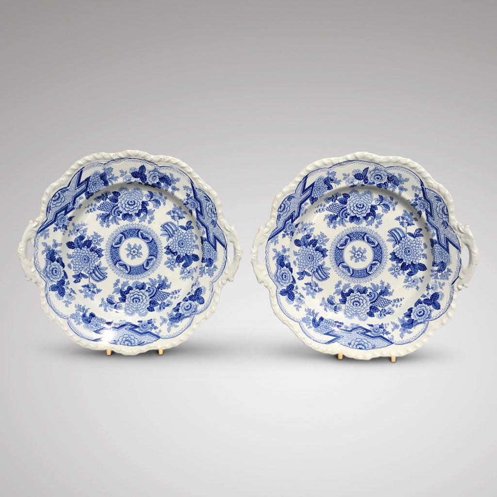 Pair of Ridgway Blue & White Fluted Edged Dishes - Main View - 1